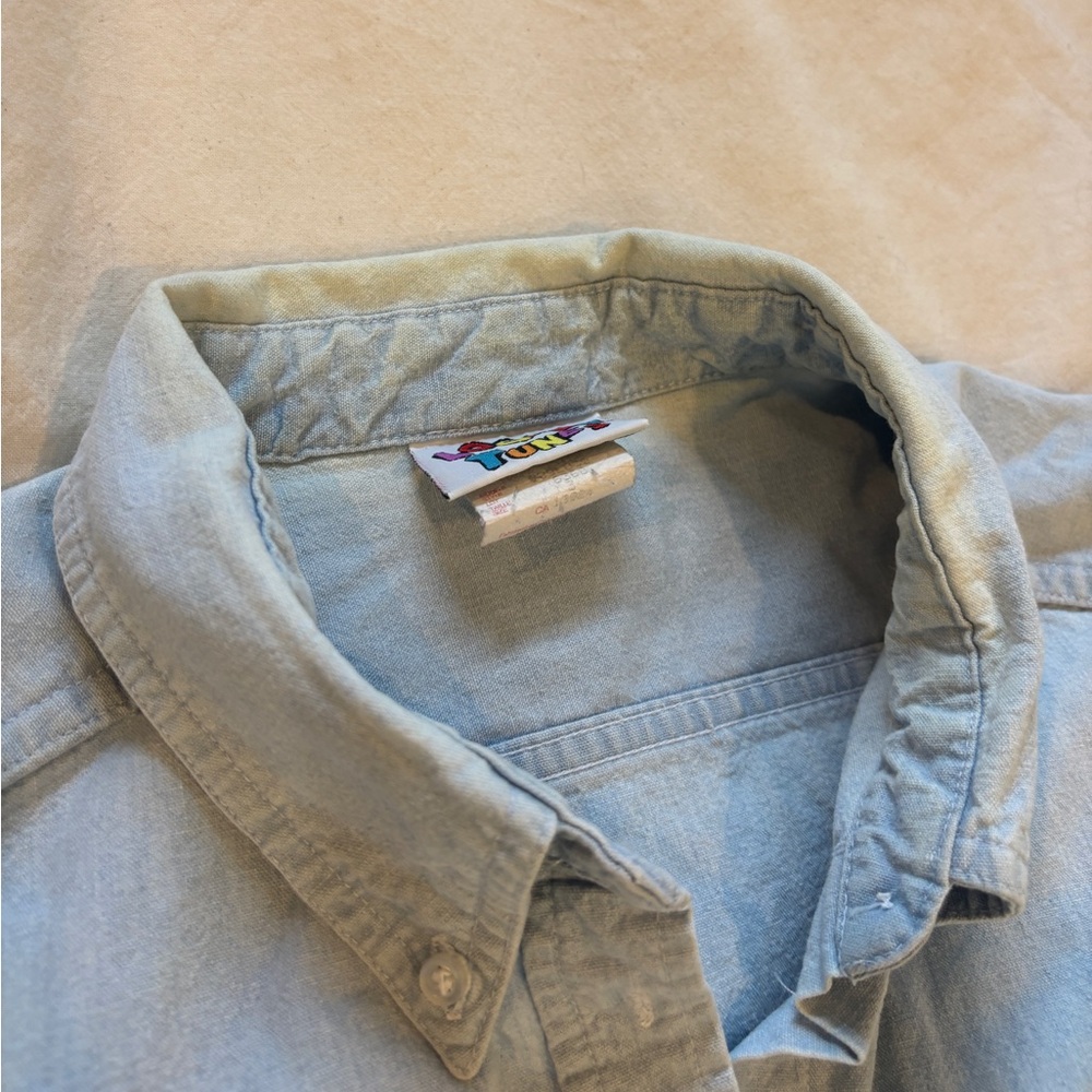 1991 loony tunes vintage graphic button up denim shirt - Picture 7 of 10